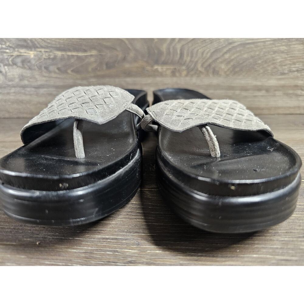 Donald Pliner FIFI Thong Sandal Woven Slide Gray Leather size 8.5 - Picture 4 of 10